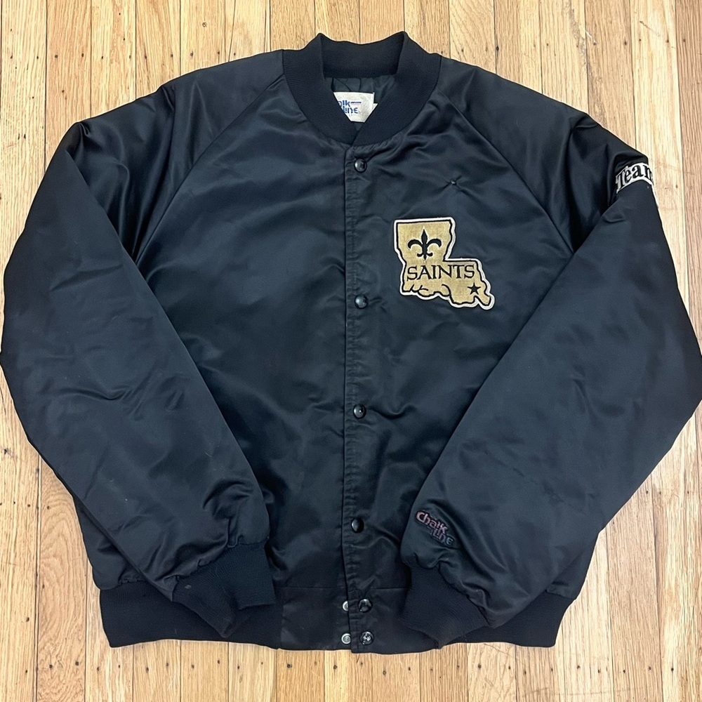 Large vintage Chalkline New Orleans Saints satin